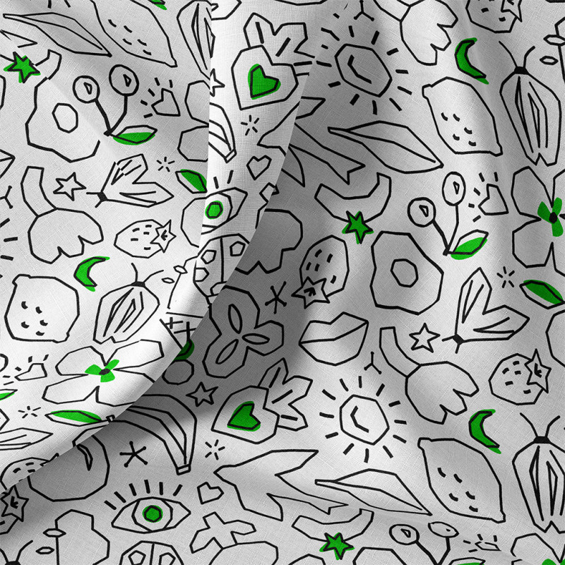Printed Cotton KOLEO White / Black